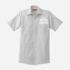 Short Sleeve Striped Industrial Work Shirt Thumbnail